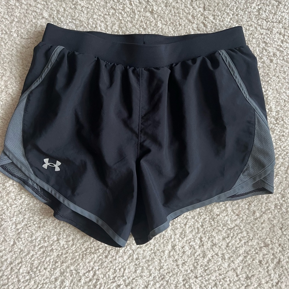 Black Under Armor Women UA Fly- By 2.0 Shorts